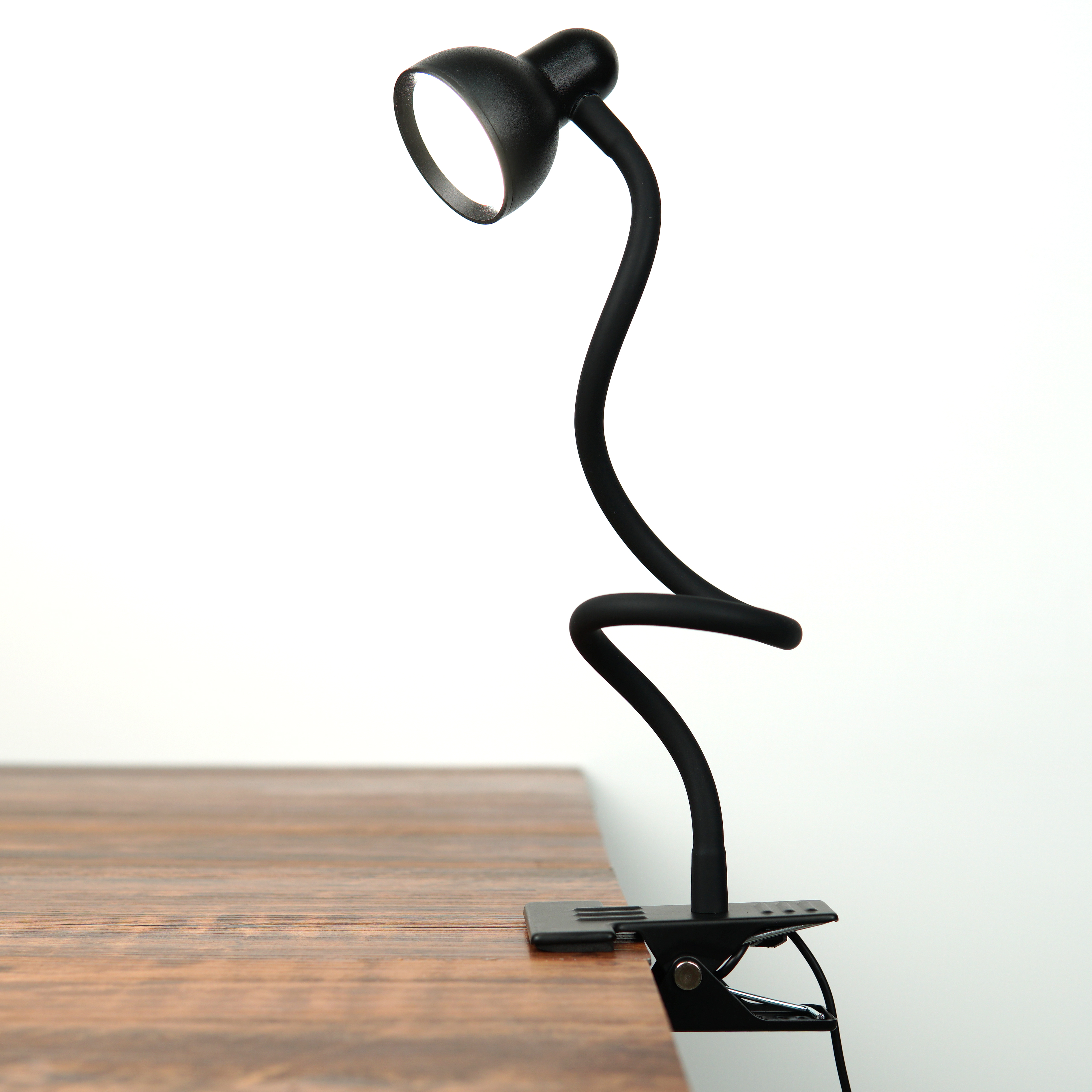 Clip on LED Modern DC Table Lamp Flexible Gooseneck Reading Lamp with Clamp Eye-caring Dimmable Black White