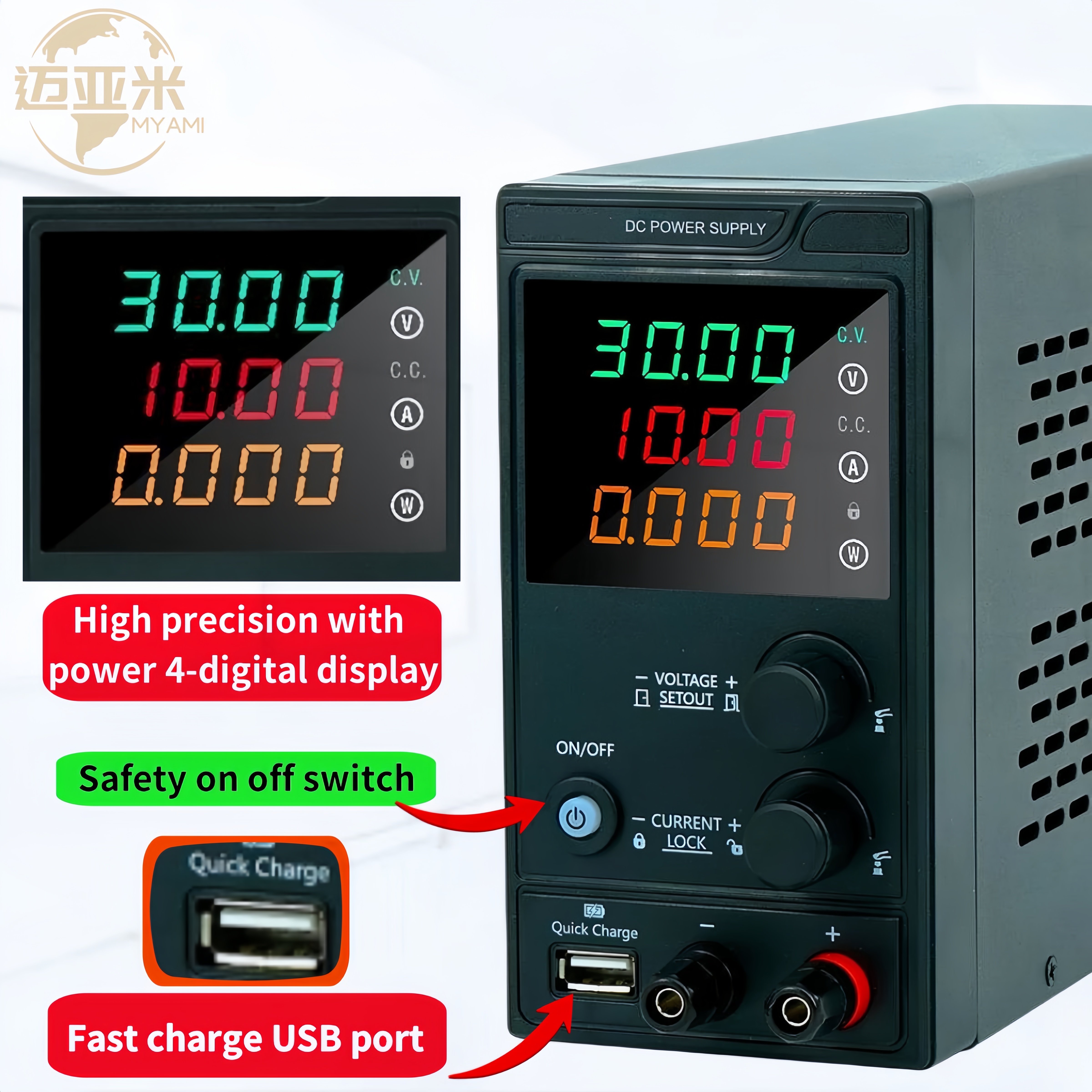 MYAMI 15V 30V 32V 60V 100V 150V 2A 5A 10A 3A 20A 30W 75W 150W 300W Lab Bench Adjustable Dc Power Supply for Phone Repair