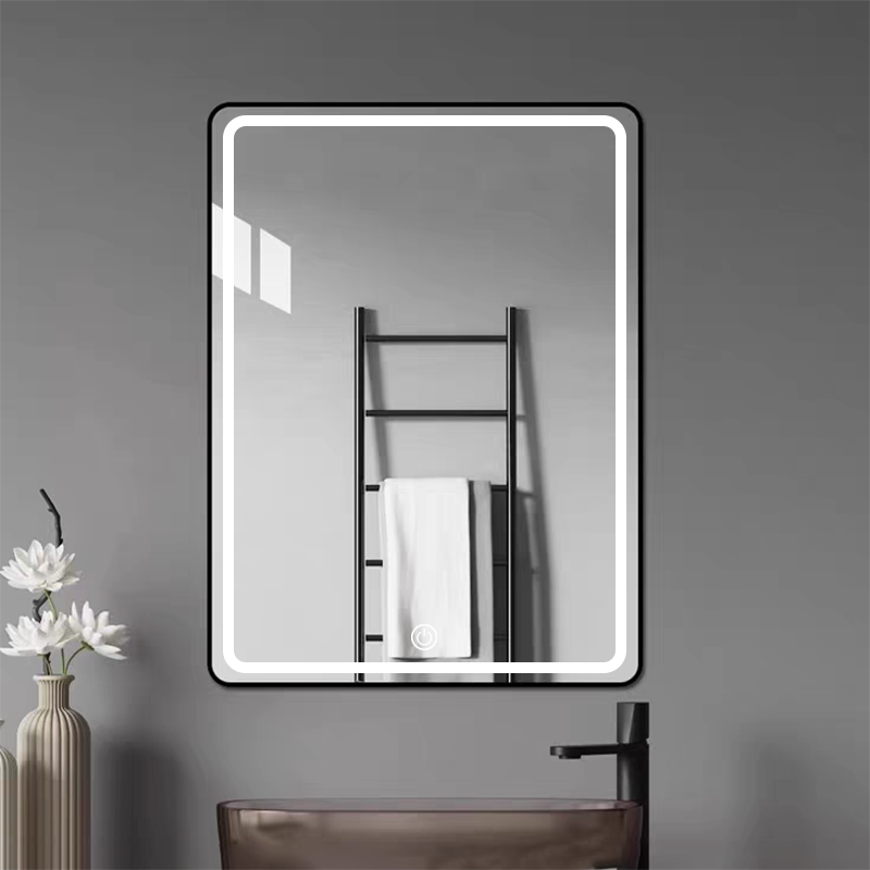 Прямоугольное зеркало в LED-раме