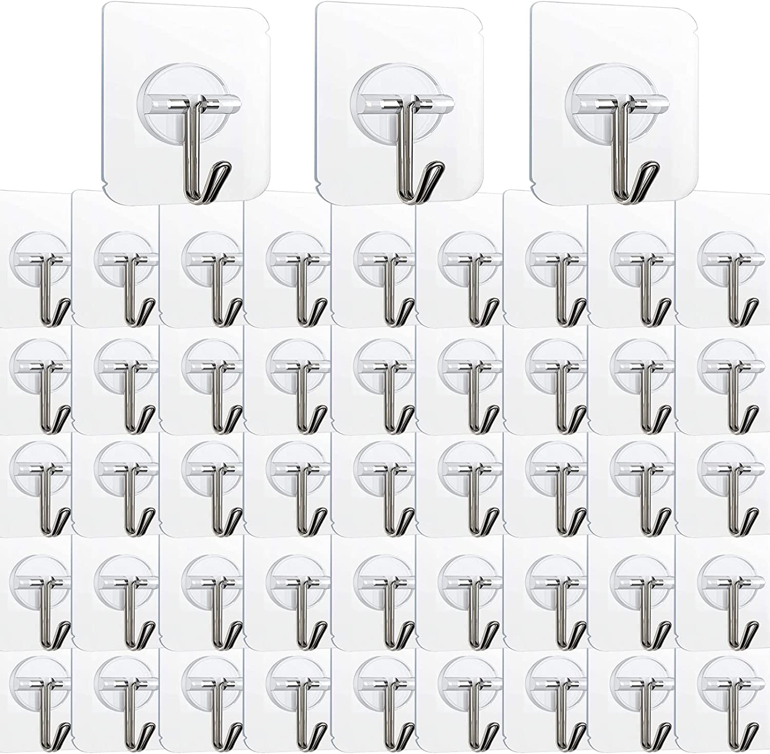 Wholesale Waterproof Strong Adhesive Sticker Door Wall Hanger Hooks Self Adhesive Transparent Hooks extra Strong Seamless