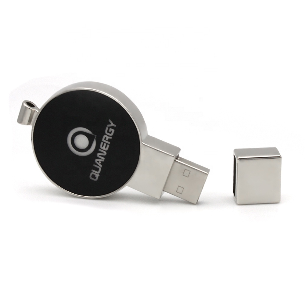2026 New Arrivals Metal USB Flash Drive Led Light-up Custom Logo Pendrive with Key Ring High Quality USB Stick