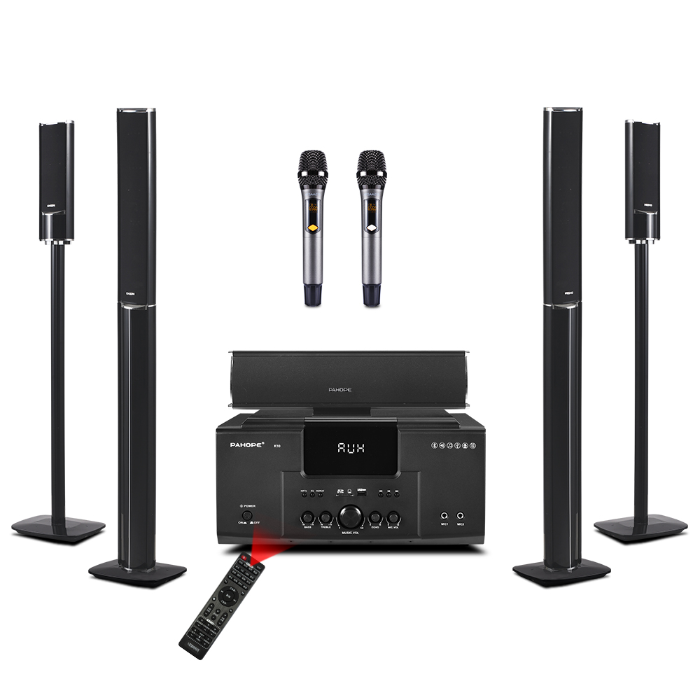 5.1 Home Theater Systems with Karaoke USB Wireless Microphone Living Room Speaker Bt Home Theatre System