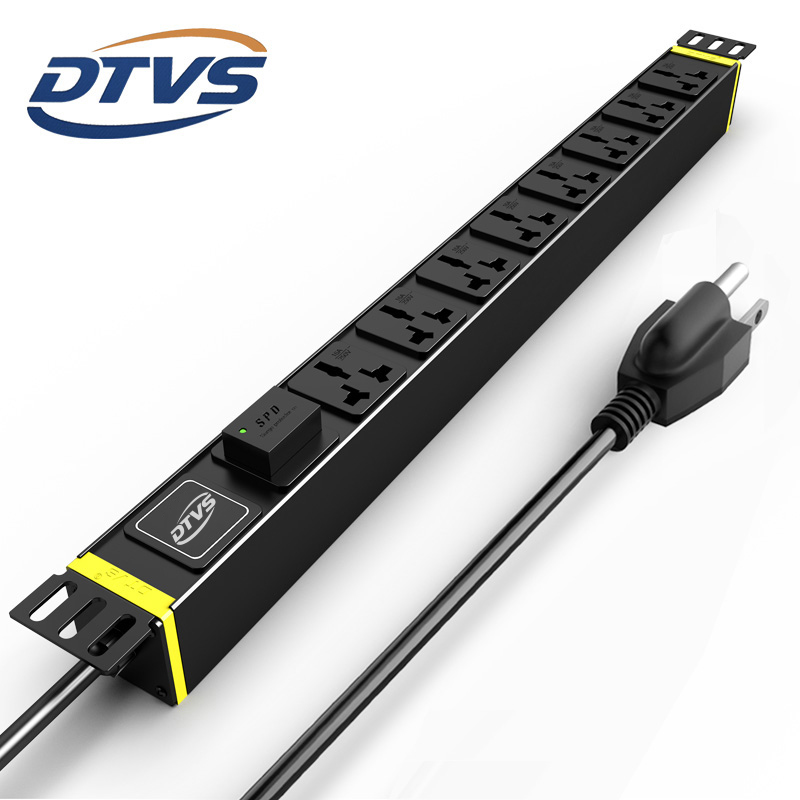 SPD Surge Protection Rack Mounted PDU - US Standard 8 Ports Power Distribution Unit with OEM Service