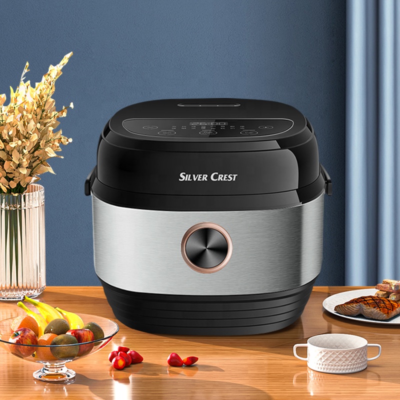 5L Large Electric Silver Crest Rice Cooker Commercial Smart Multifunction Stainless Steel Automatic Nonstick Digital Rice Cooker