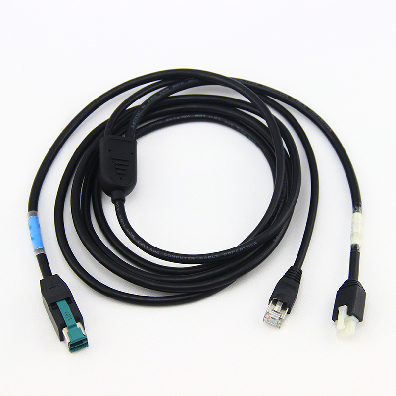 Factory Customized 12V Powered USB Cable with 8-Pin RJ45 and MX 4.2 1X3 3-Pin Connectors Pure Copper Conductor PVC Jacket
