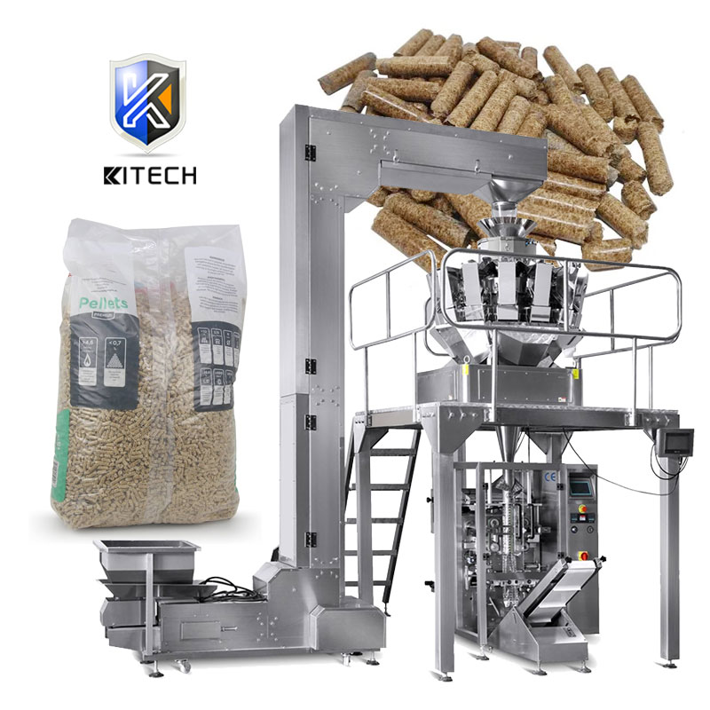 Automatic Linear Weighing Wood Pellet Packing Machine 15KG 20KG Wooden Pellets Packing Machine