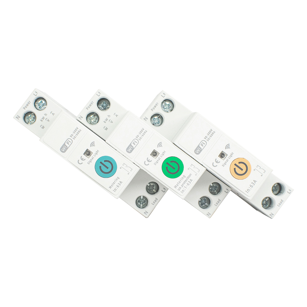 WiFi Smart Circuit Breaker 63A DIN Rail Power Metering Remote Voice Control Switch Works with Smart Life Alexa Google Home