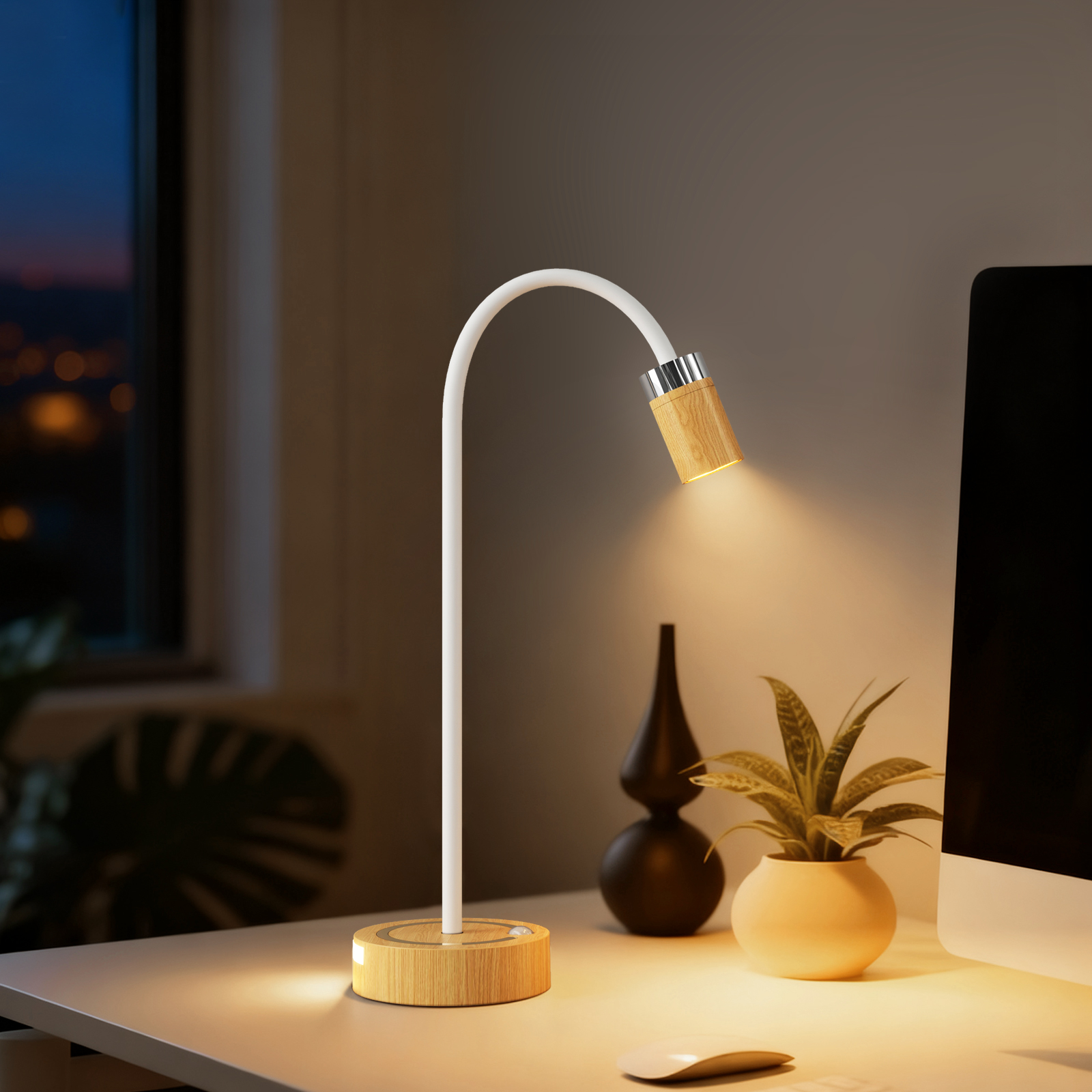 Desk Lamps Nordic Line Section Three Color USB Touch Switch Control Reading Bedroom Iron Decor Eye Protect Modern LED Table Lamp