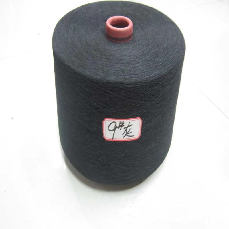 Черная штапельная нить из полиэстера (Spun)