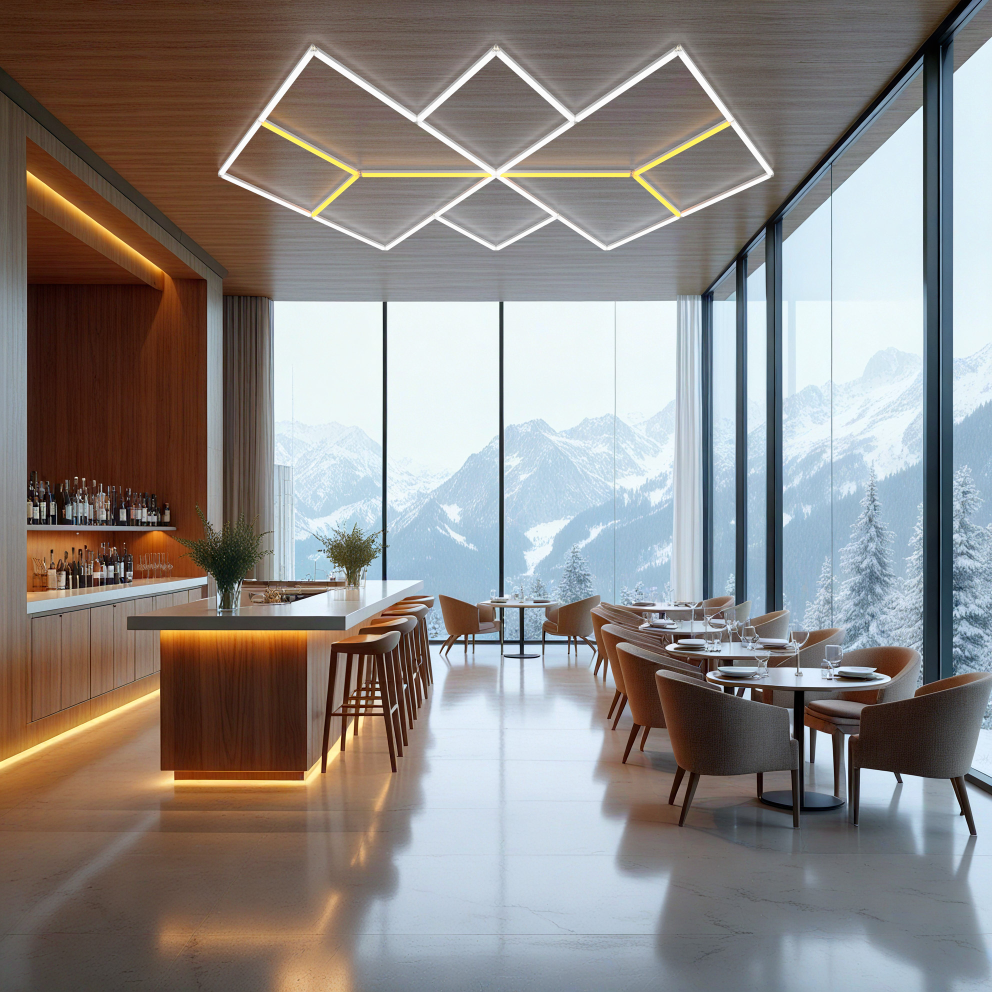 Energy Conservation Non-Glare Uniquely Shaped Workspace Diamond Interior Led Lighting for Home