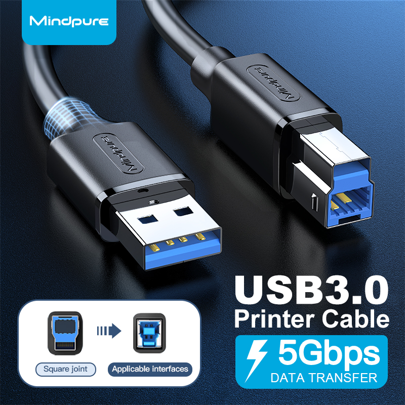 Mindpure 0.5M-3M USB 3.0 AM/BM Braid Shielding Printer Cable (Male to B Male) for for Dell-in Stock