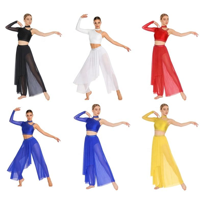 Womens Lyrical Dance Outfit Crop Tops