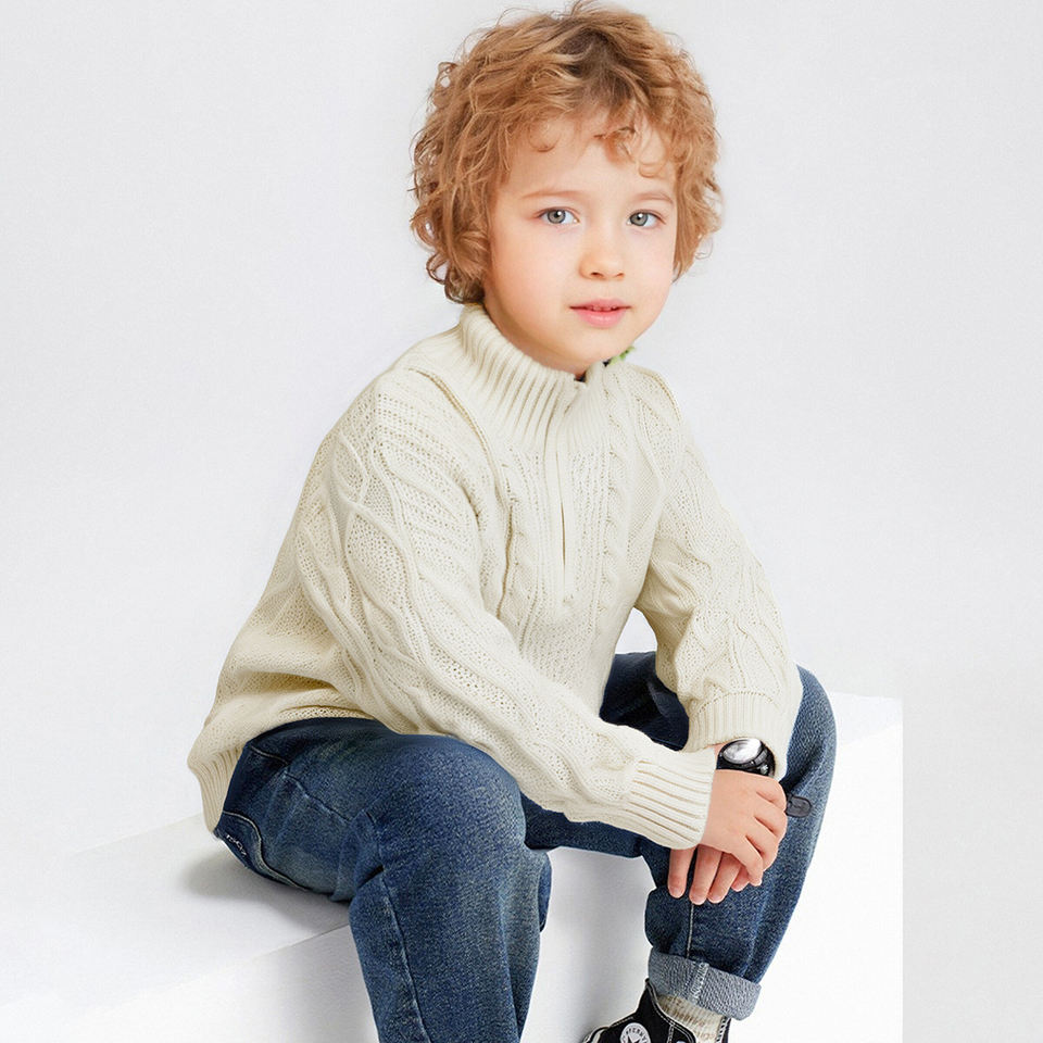 Boys Winter Cable Knit Half Zip