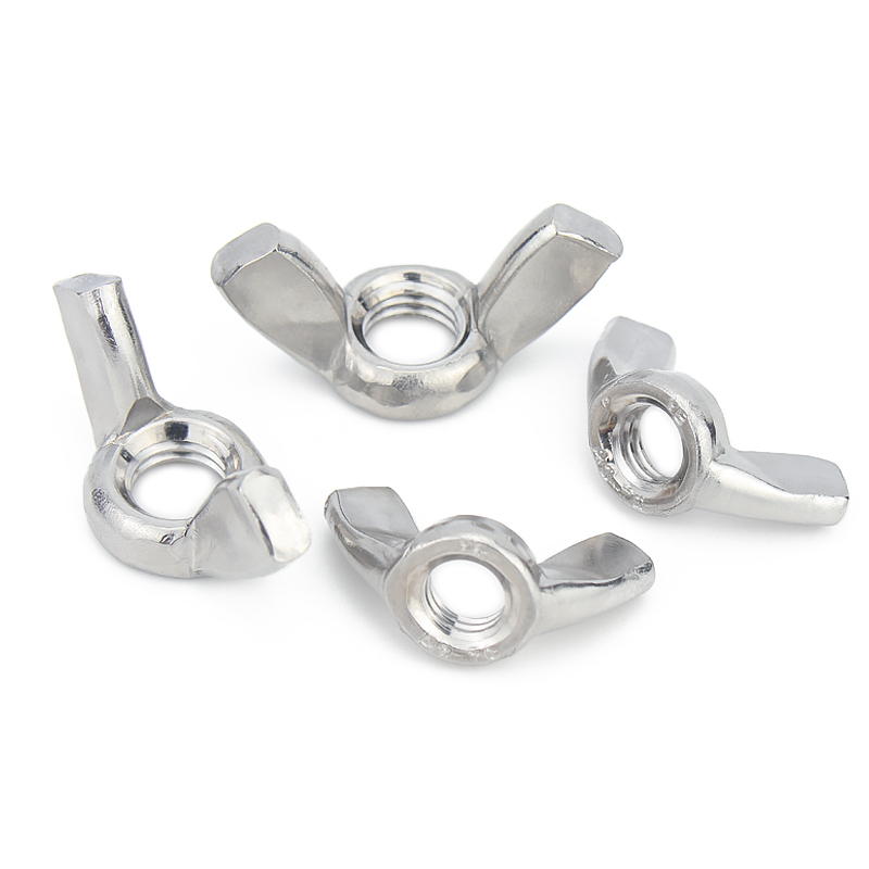 Manufacturer's Direct Selling 304 Stainless Steel Butterfly Nut Wing Yuanbao Yangjiao Hand Screw Water Treatment M3-M12 Sizes