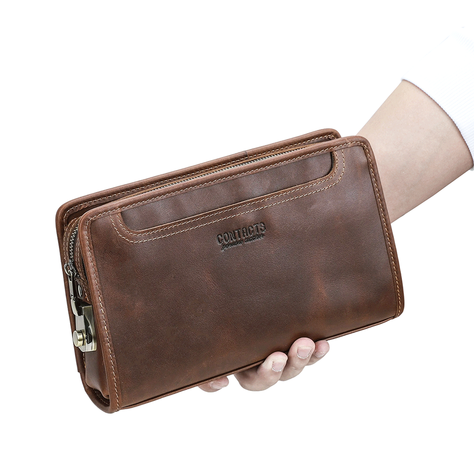 Мужской винтажный клатч на ремешке (Wristlet)