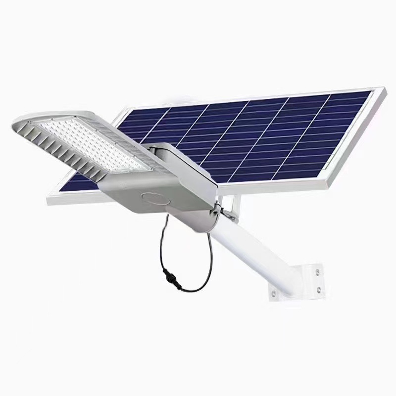 Factory Direct Sale 60/80W IP65 LED Solar Street Lights CE Certified Aluminum Alloy Remote Control Waterproof Wiring Free for