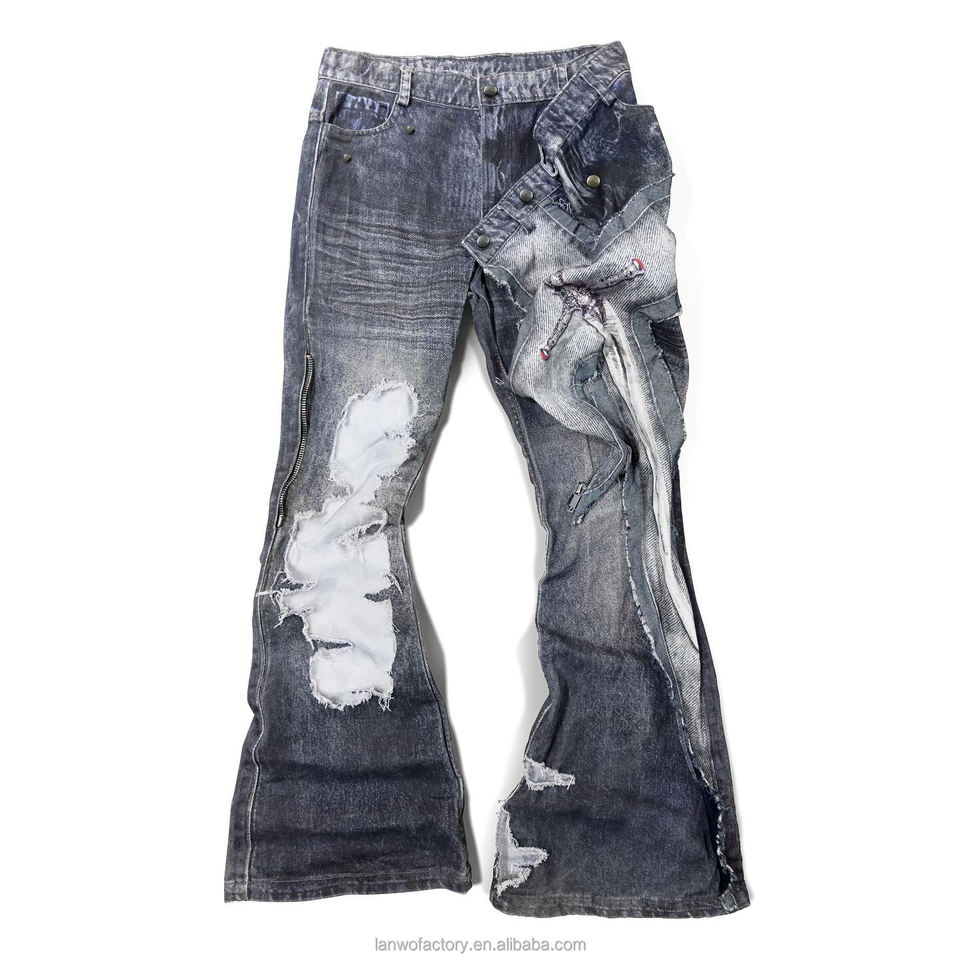 Customized Denim Trousers Loose Fit