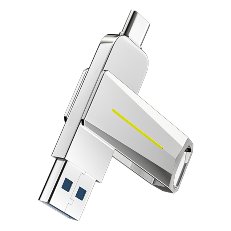 Rotate TYPE C USB Flash Drive 64GB Retractable Two-in-One U Disk Card/Pendrive/OTG Interface Phone/Computer Business Gift USB