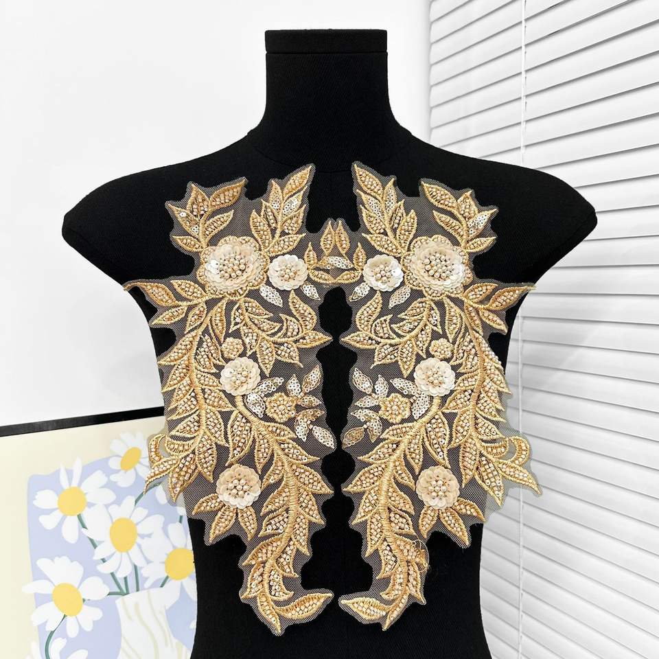 Mesh Beaded Tube (Sequin Embroidery)