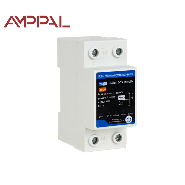 TUYA WIFI 63A AC Single Phase Circuit Breaker 6kVA Smart WiFi Timed Remote Control Voltage Protector Single Phase Stabilizer