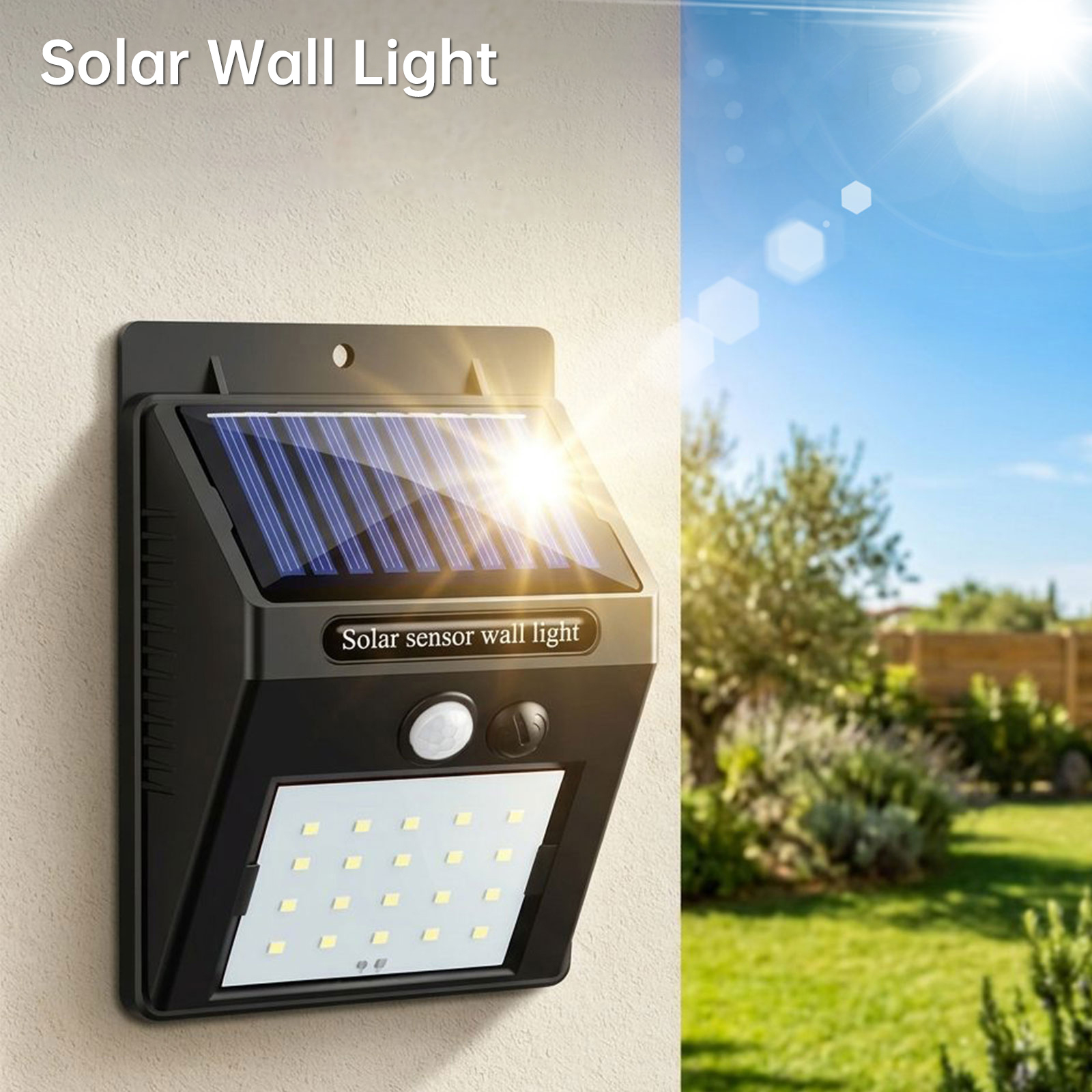 TOACH IP65 Waterproof Wireless Security Solar Garden Light Hot Sale LED Solar Wall Lights for Patio Landscape DC Power Glass