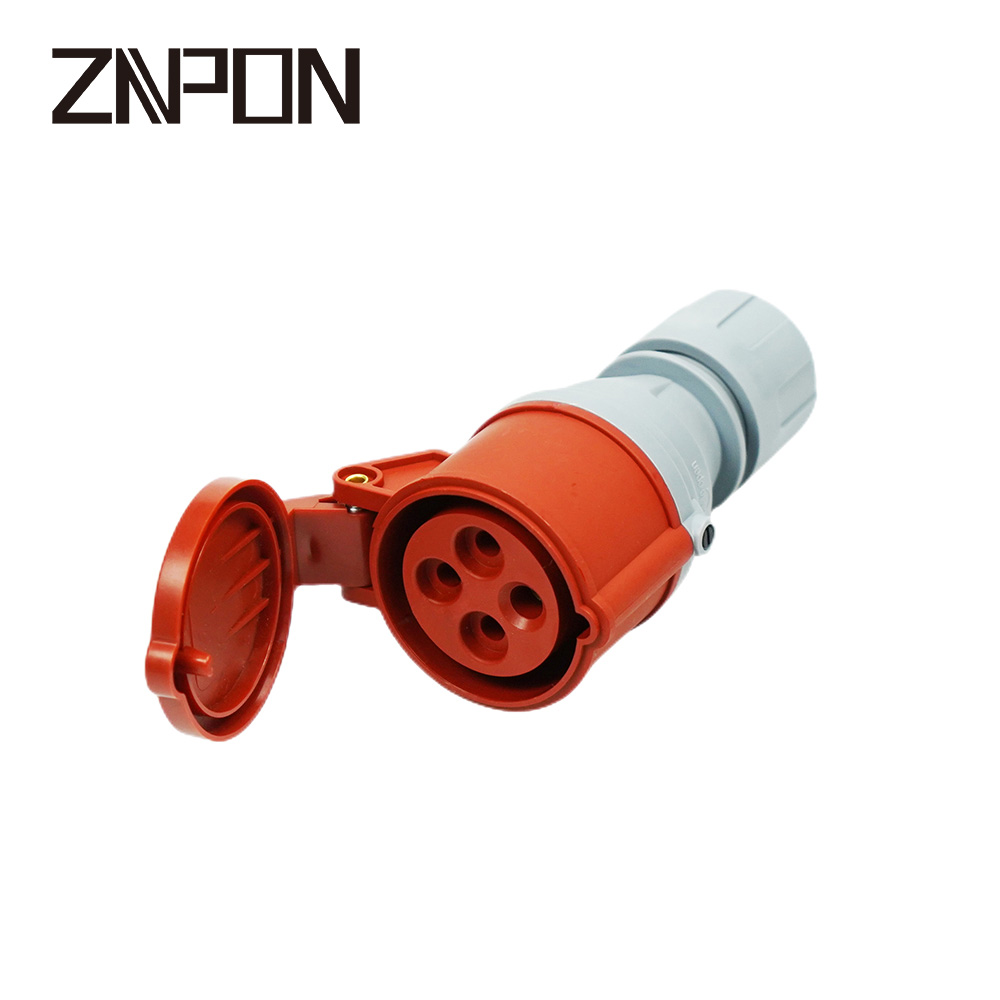 CEE and Industrial Heavy Duty PA66 Flame Resistance16A 4 Pin 400V Electric Plug and Socket in Standard Red