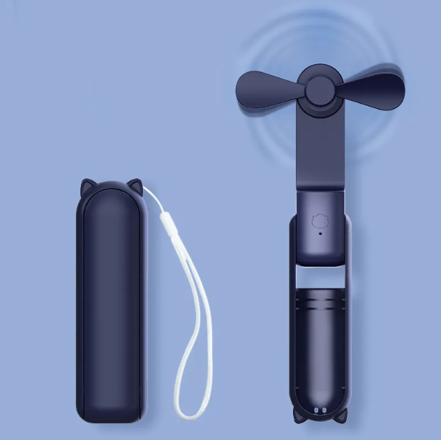 Handheld Mini Portable Fan 3-in-1 USB Rechargeable with 2000mAh Power Bank for Outdoor & Car Use Brushless Motor