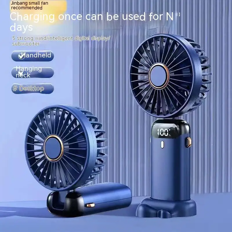 2024 Portable Mini USB Fan Handheld Neck Folding Design with USB for Students Commuters for Car & Outdoor Use Small Desk Fan