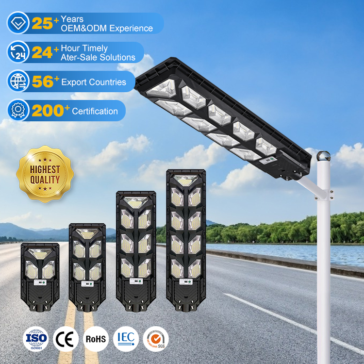NanDe Best Quality Remote Control 300w 500w 700w 900w Energy Saving Street Outdoor LED Solar Lights
