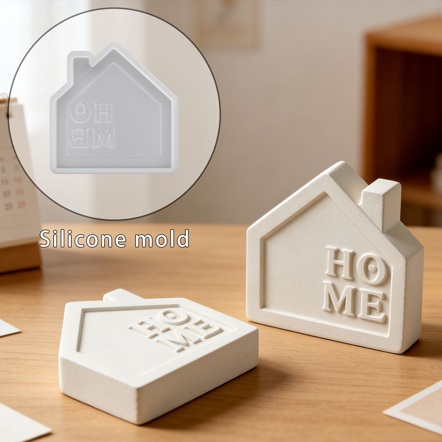 Enjoying Life Food Grade Silicone Non-Toxic Eco-Friendly Non-Stick Cake Tool Mold for DIY House Love Letter Aromatherapy Candle