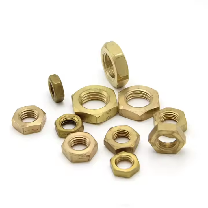 China Supplier Factory Price High Quality DIN 439 Brass Copper Hex Nut Jam Nut Hexagon Thin Nuts