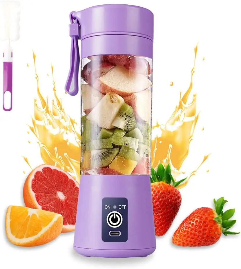 Wholesale Rechargeable Portable Juicer Blender Freshly Squeezed Juice Mixer Personal Safety 6 Blades Mini Juicer