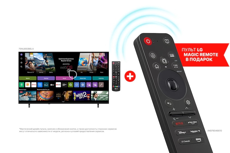 75-дюймовый Smart TV LG NANO 4K UHD AI NU85 - 75NU850B6LA