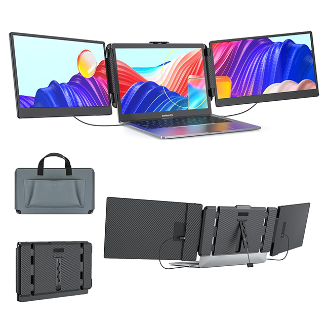 OFIYAA OEM ODM Direct Factory Kwumsy S2 Triple Laptop Screen Extender 14" FHD 1080P IPS Dual Portable Monitor for Laptop