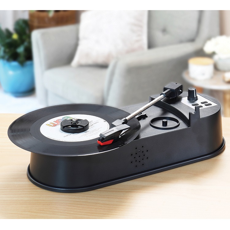 Portable Vinyl Record Player Ezcap613 Turntable to MP3 Converter with Built-in Speaker Support 33/45 RPM Auto Partition Music