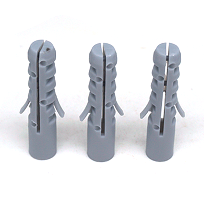 (100 Pcs/Bag)Plastic Expansion Anchor Nylon Wall Plug Screw Fixing Fastener Dark Gray for Home Decoration Construction