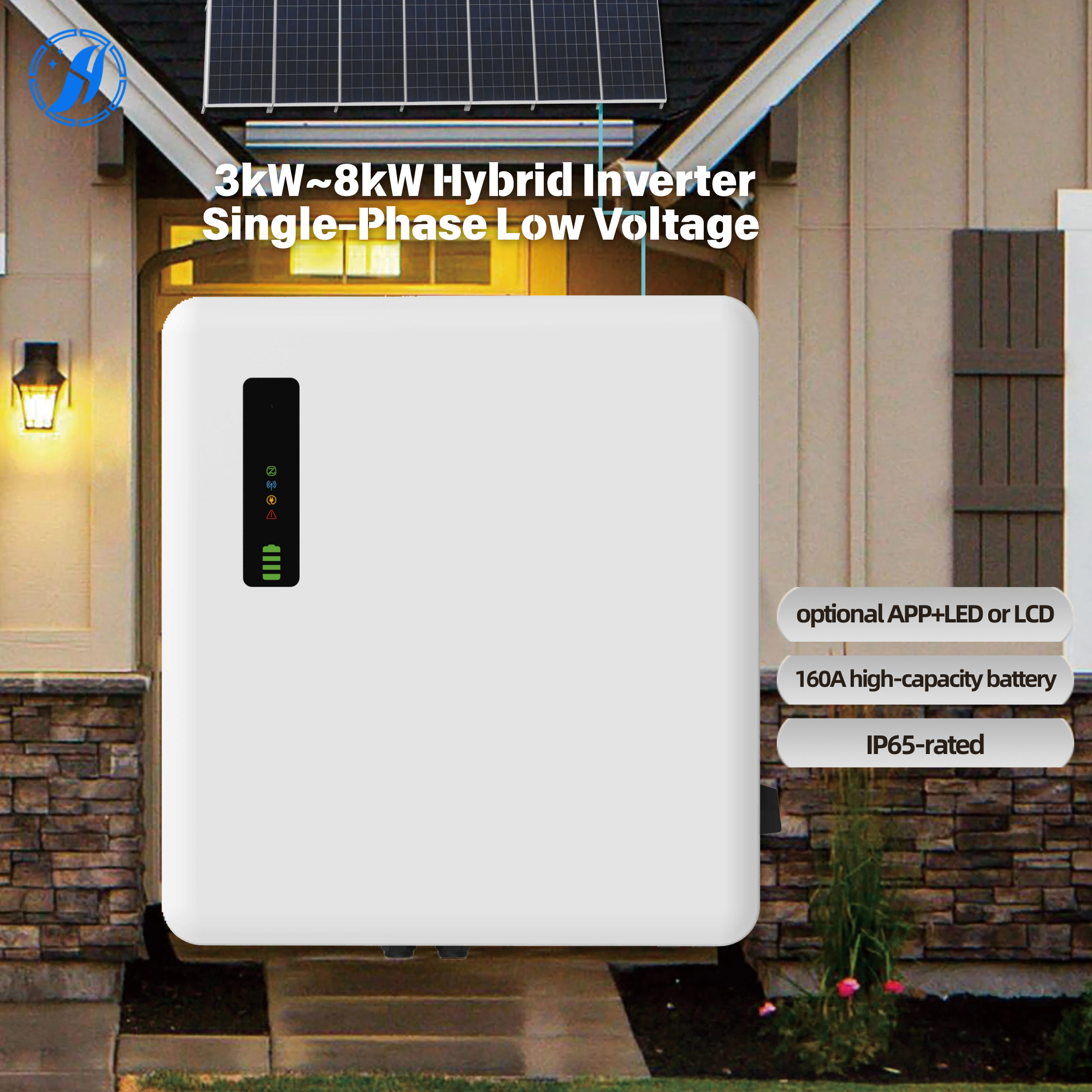 Hybrid Solar Inverter 48V Battery System DC/AC Inverter Home Energy Storage Single LCD Display 3kW 6kW