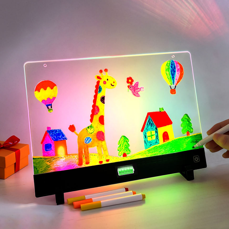 Обучающий планшет для детей: LED-доска для рисования с 4 режимами, подставкой и стилусом для отработки письма и рисования
