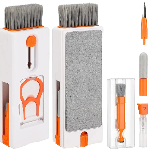 Factory Wholesale 11" 1 Multi-Functional Eco-Friendly ABS+Silicone Cleaning Kit Laptop Cleaning Brushes Earbuds Tablet Computer