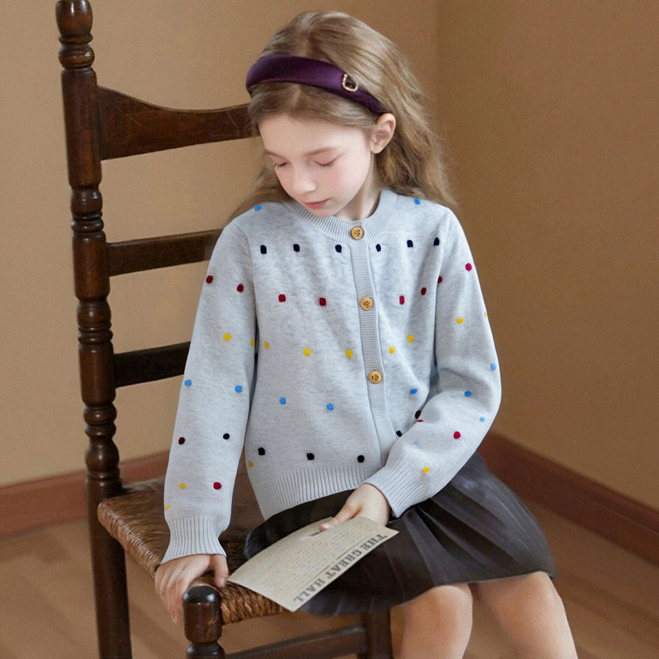 Girl's Knitted Cardigan (Colorful)