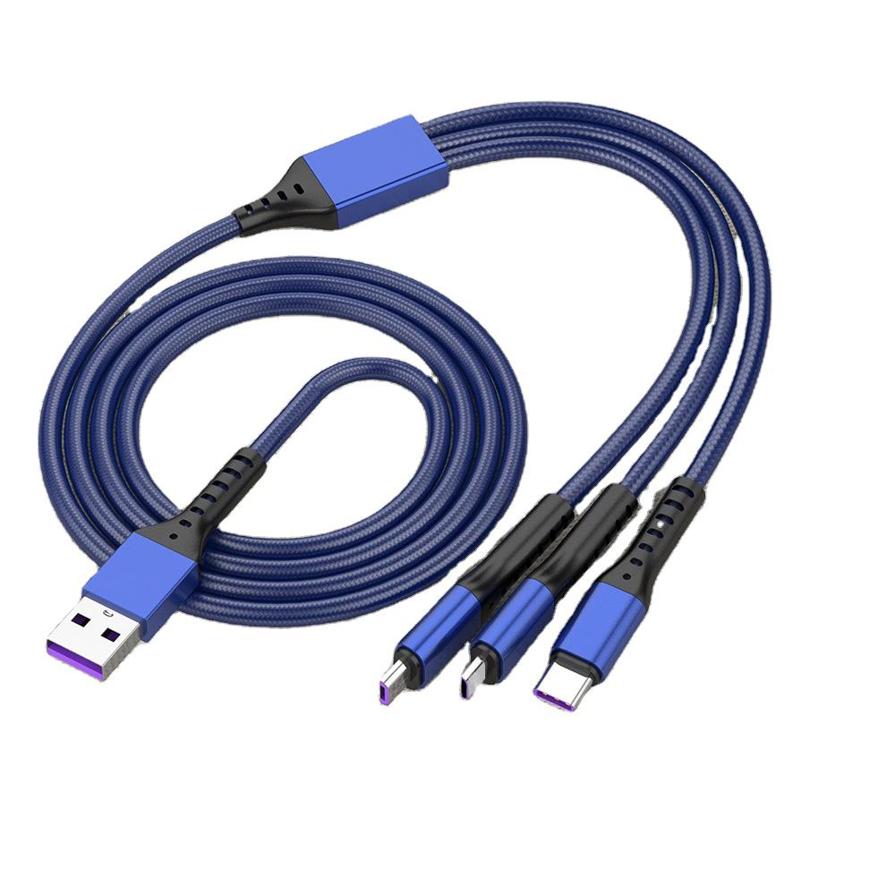 Durable 5A 66W 3 in 1 Charging Cable USB Phone 480Mbps Transmission Wire Accessories Fast Charging USB Cable