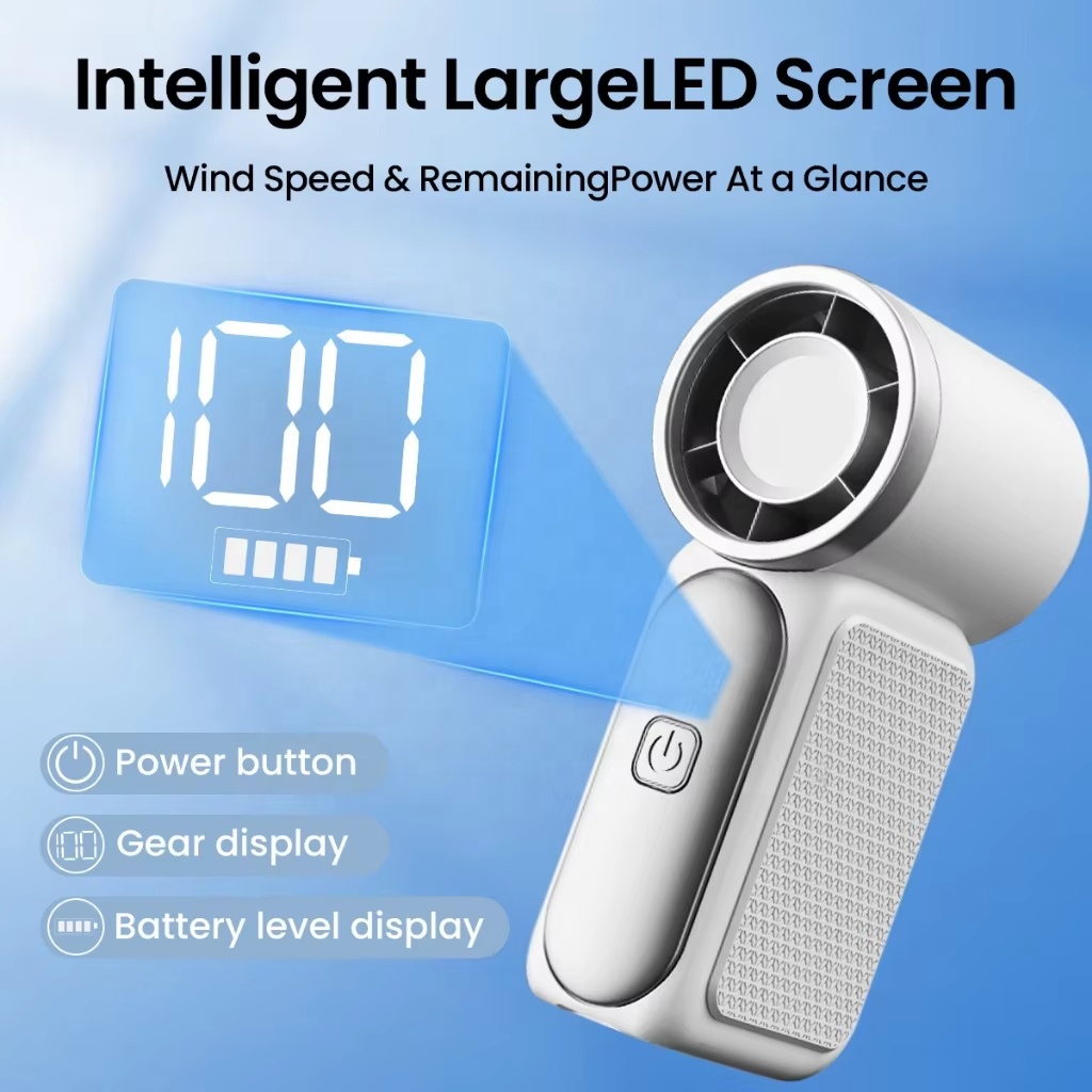 High Speed Mini Handheld Fan Usb Rechargeable Portable Turbo Cooling Fan Long Battery Outdoor Travel Pocket Device