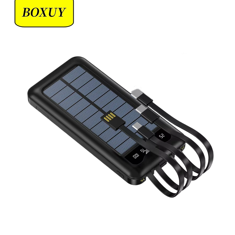 High-quality 10,000 Mah Solar Panel Portable Charger Manufacturer Price, Micro USB Input with Built-in Cable, 10,000 MAh