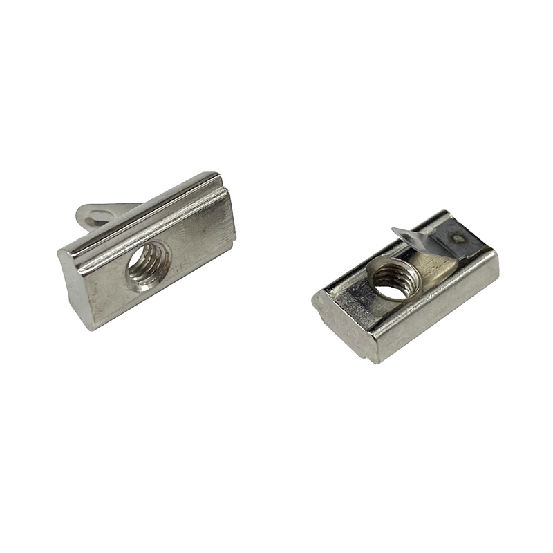 China manufacturer Rohs Oem odm 5807 5808 m6 m8 Roll-in T-Nuts with leaf for 30 40 Aluminium Profile