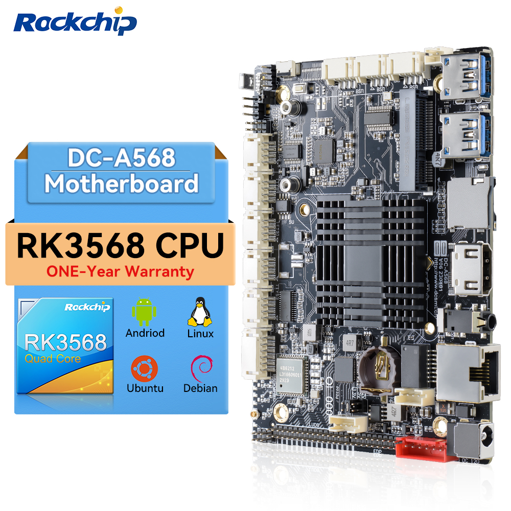 Industrial SOM Android Motherboard Android 11 System DDR4 RAM 8GB Rockchip Development Board with RK3568 CPU for AI Application