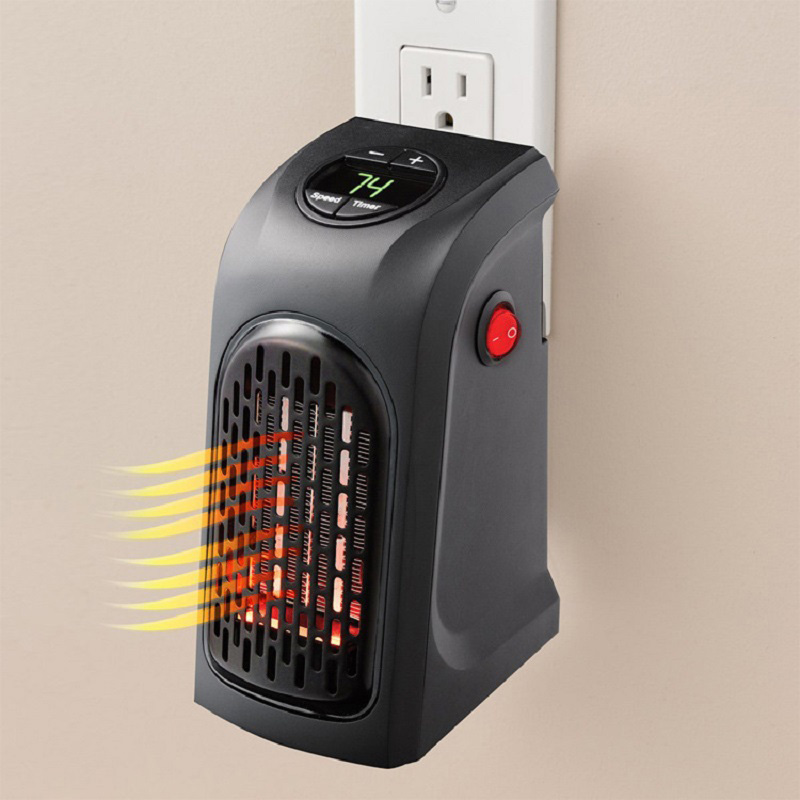 400W Plastic Electric Fan Heater Remote Control Wall-Mounted up 20m Coverage Portable Household Winter Office Bedroom Warmer