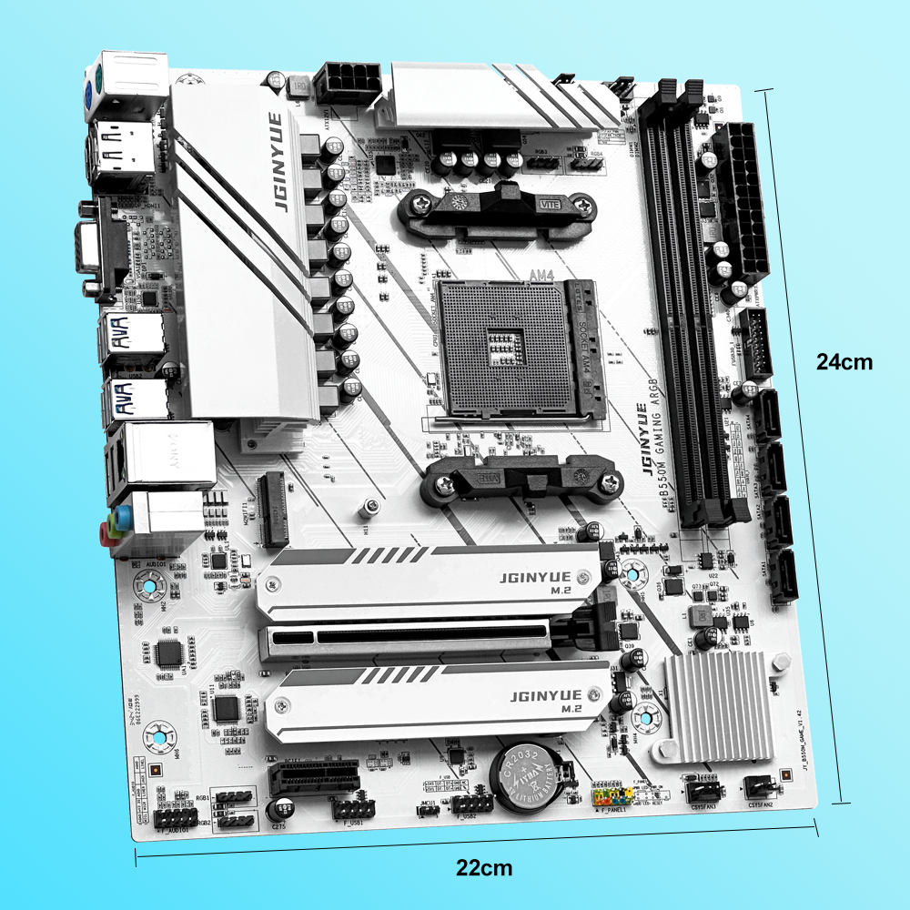 JGINYUE B550M-GAMING ARGB Motherboard with CPU R7 5700x 32GB DDR4 RAM for Computer