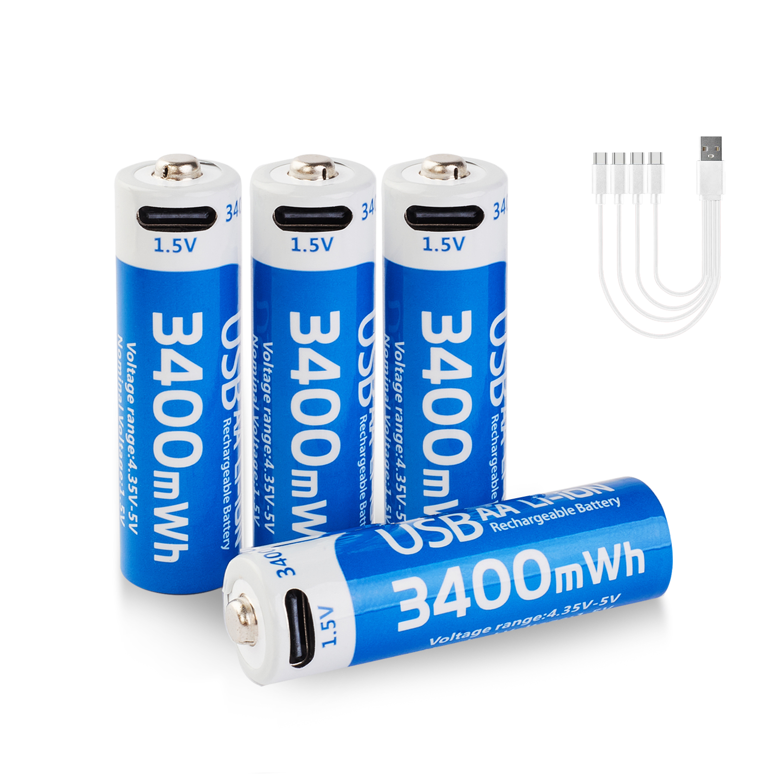 LDSMNLI 3400mwh China Power Home Li-ion Batteries1.0V  1.5v Household AA Usb Rechargeable Lithium Battery