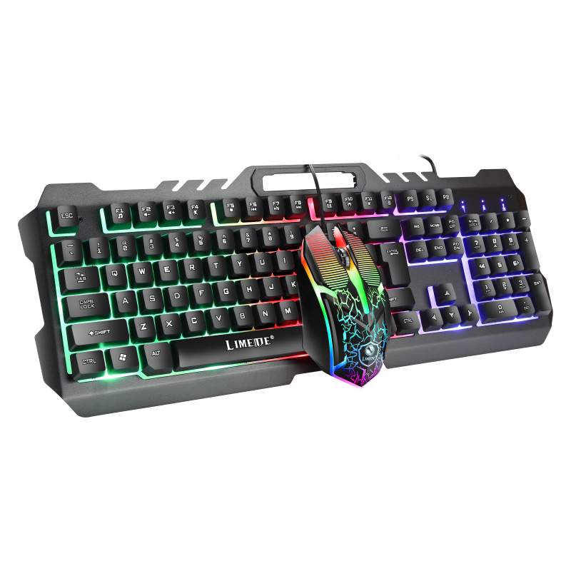 2025 Hot Sale Wired RGB Backlit Gaming Mechanical Keyboard Combo Ergonomic Touch Mouse for Gamers