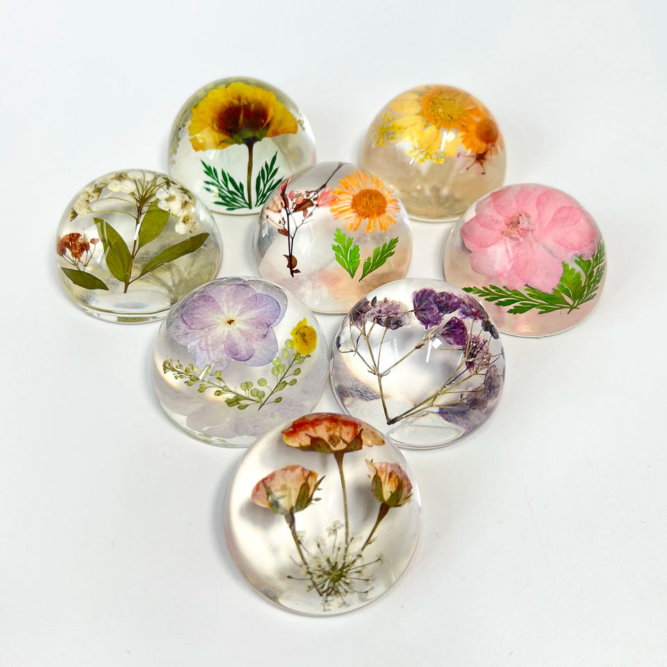 Прозрачный блок с сухоцветами (Real Dried Flowers)